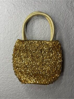 La Regale Gold Sequin Mini Tote
